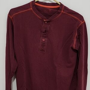 Men's Burgundy Henley Shirt